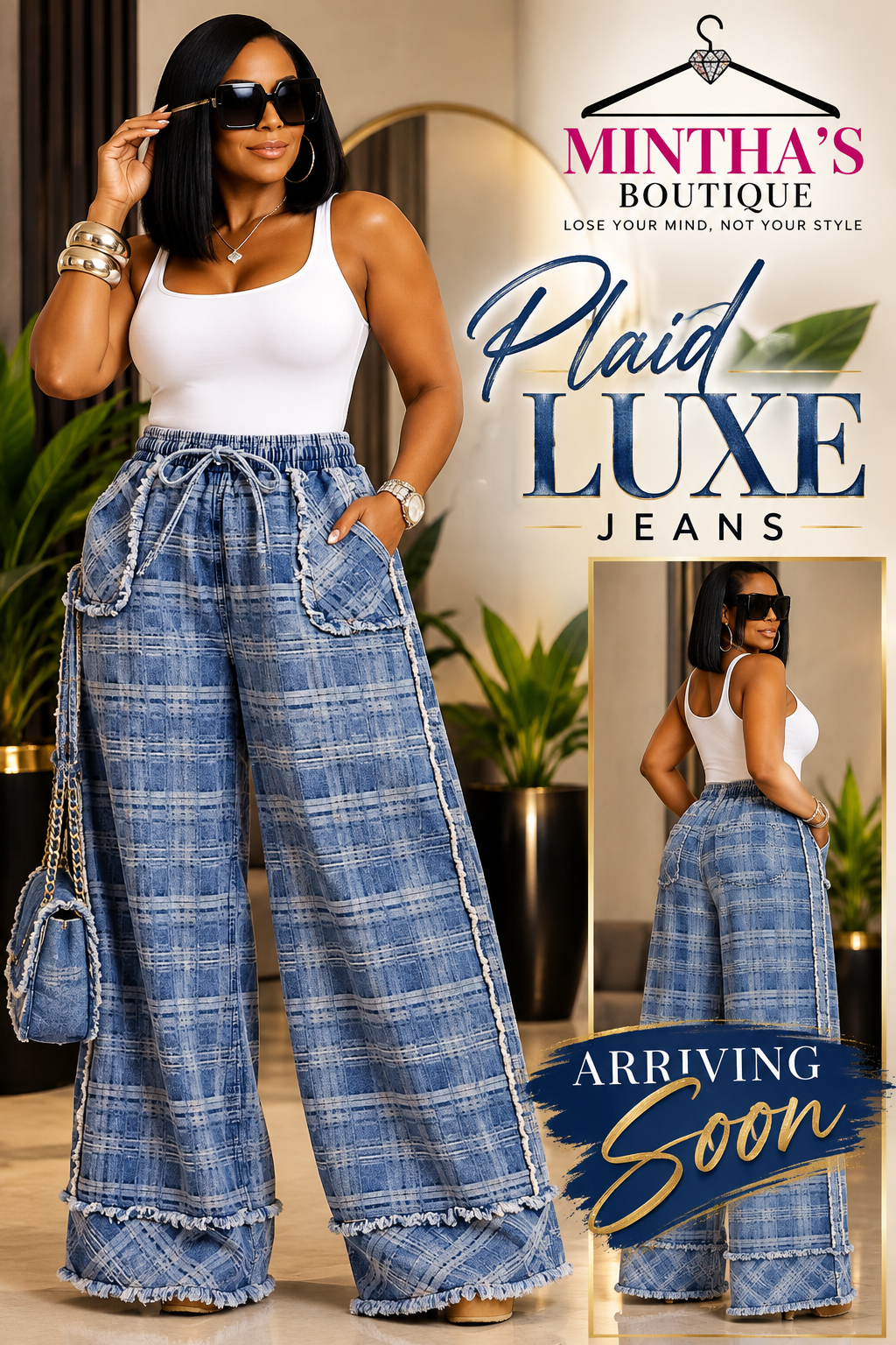 Plaid Luxe Jeans