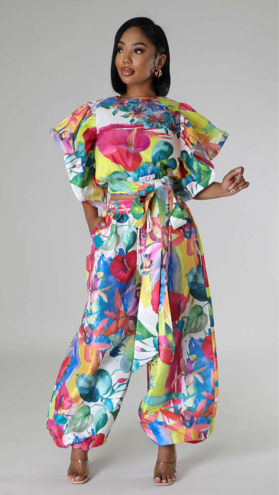 Olivia 2pc Pant Set_Multi Color Print