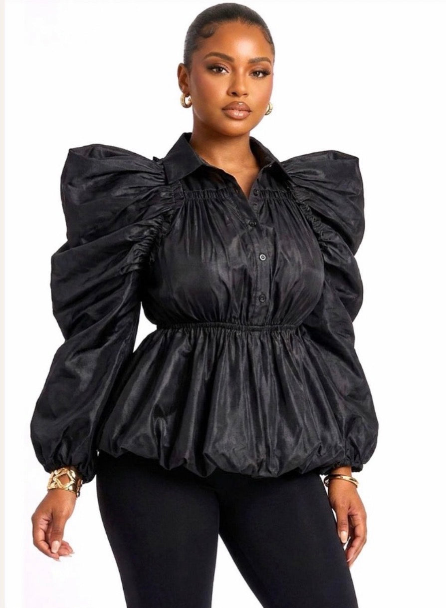 Mahogany Ruff Perfection Blouse
