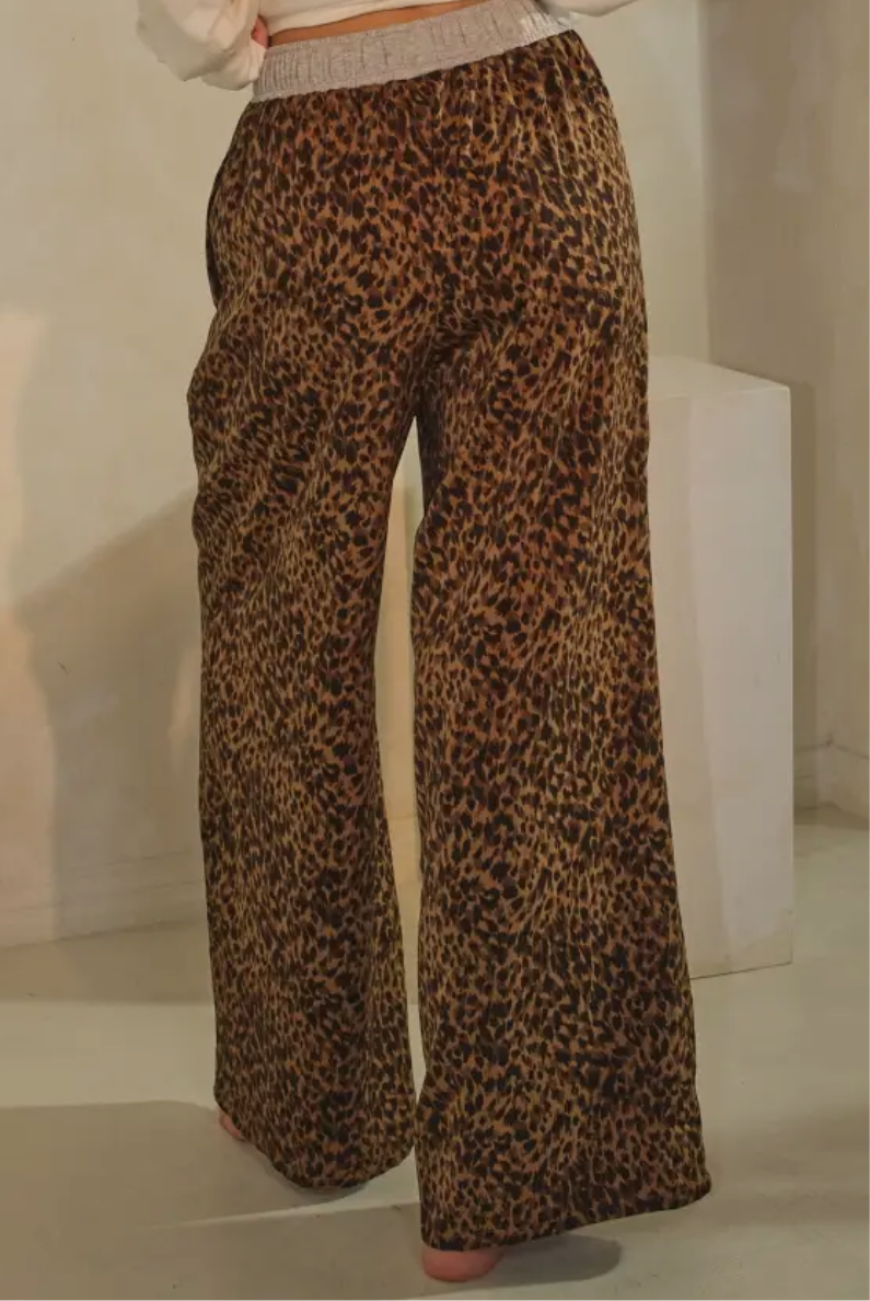 Leopard Wide Leg Pants