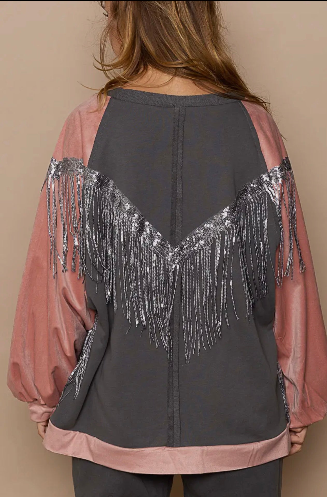 Say It With Love French Sequin Tassel Top