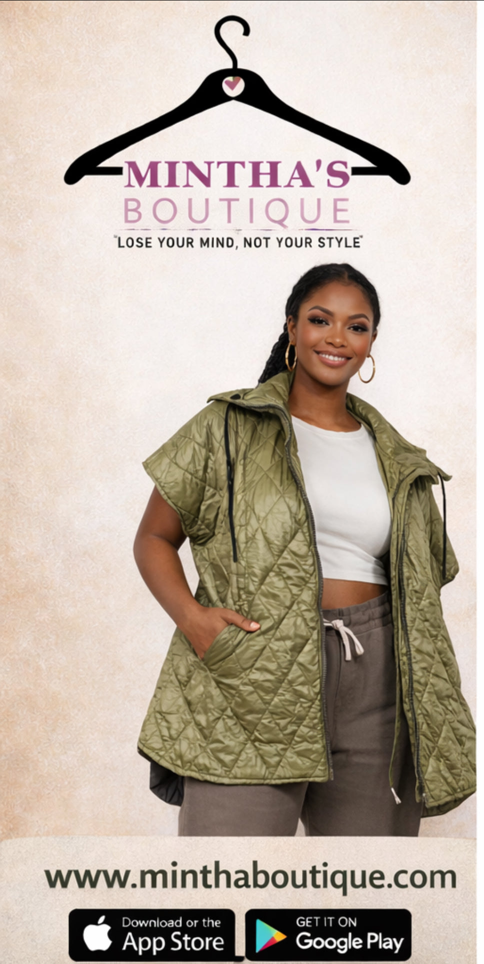 Olive Green Quilted Vest