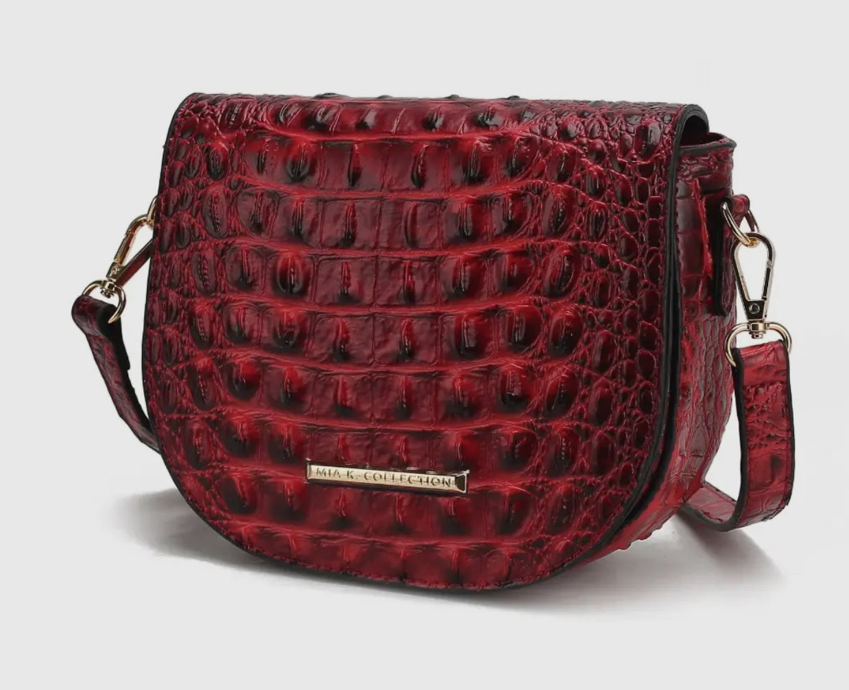 Amalia Croc-Embossed Crossbody Bag by Mia K.