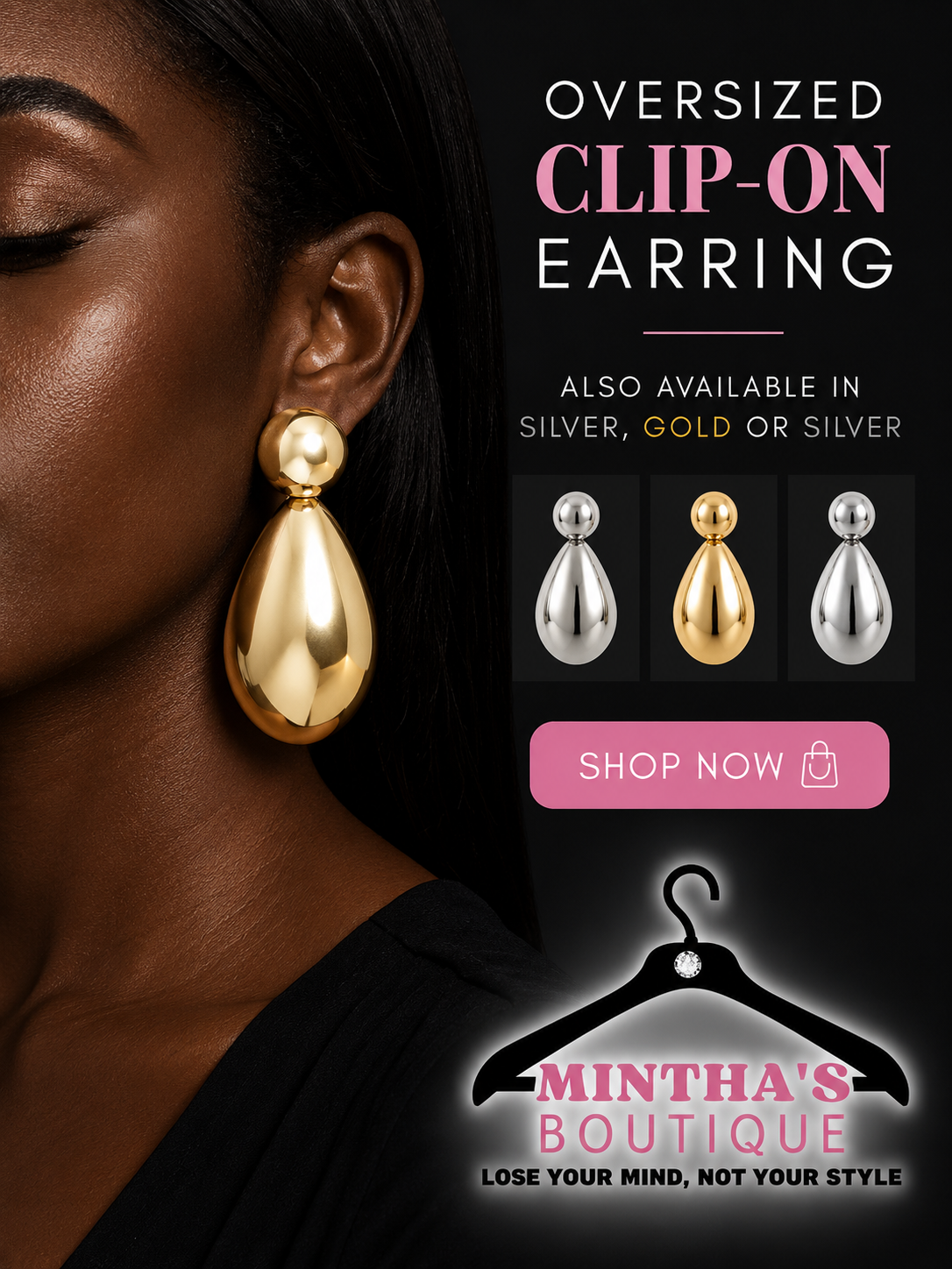 Oversized Bold ClipOn Earring