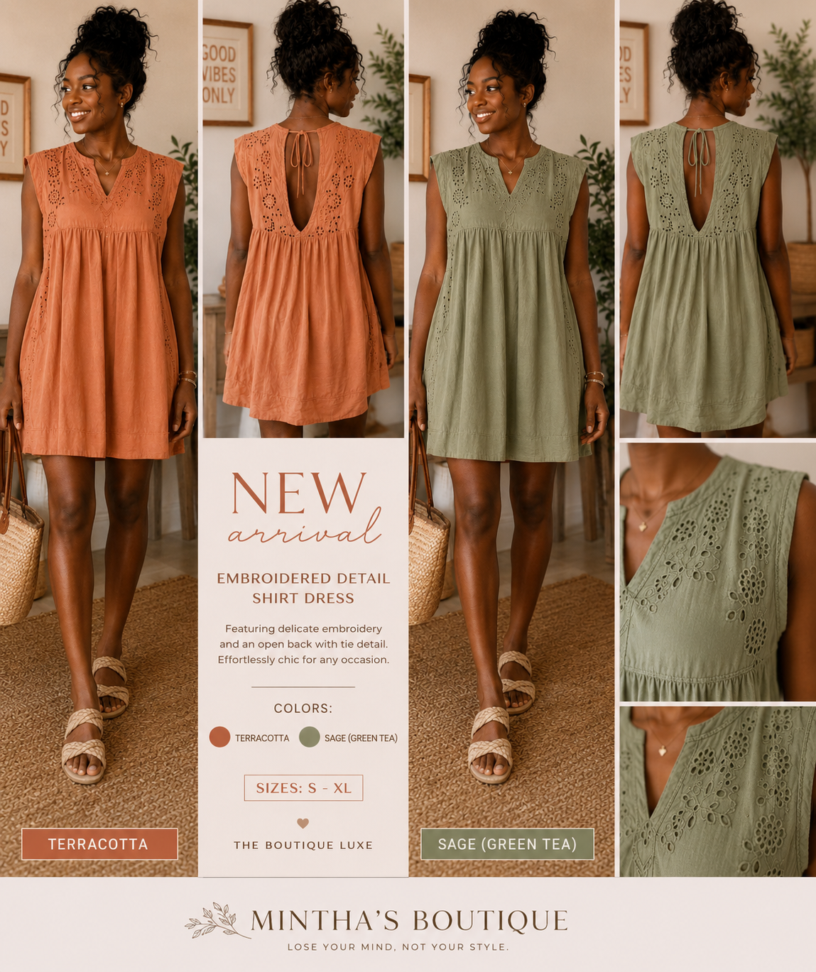 The Boho Breeze Embroidered Dress/Shirt