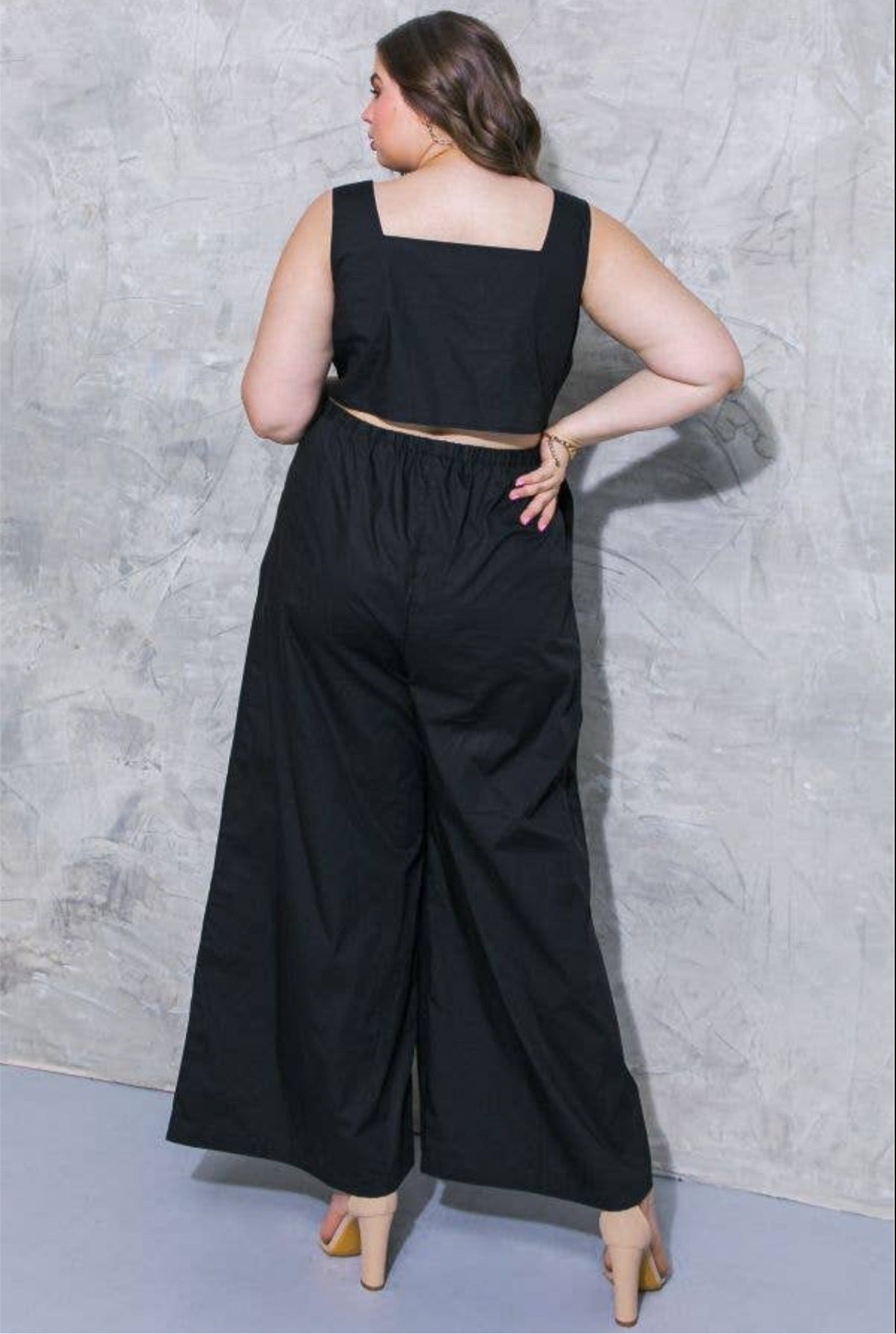 BLACK POPLIN JUMPSUIT