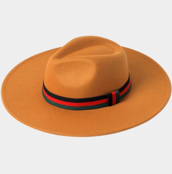 Camel Boss Chic Fedora _ Color Block Band