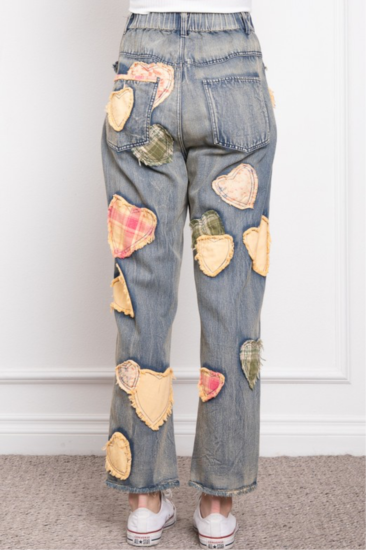 My Heart Patch Embroidery Denim Jeans
