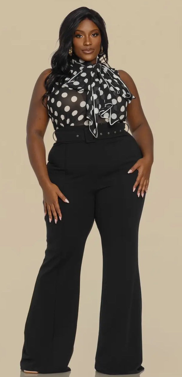 BLANCHE POLKA DOT JUMPSUIT_Black
