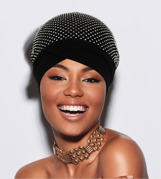 Bling Studded Turban Hat_AB Stones