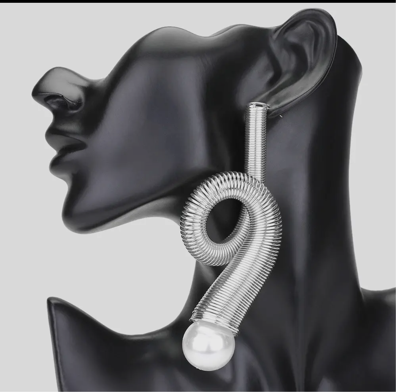 PEARL STATEMENT EARRING   Gold or Silver
