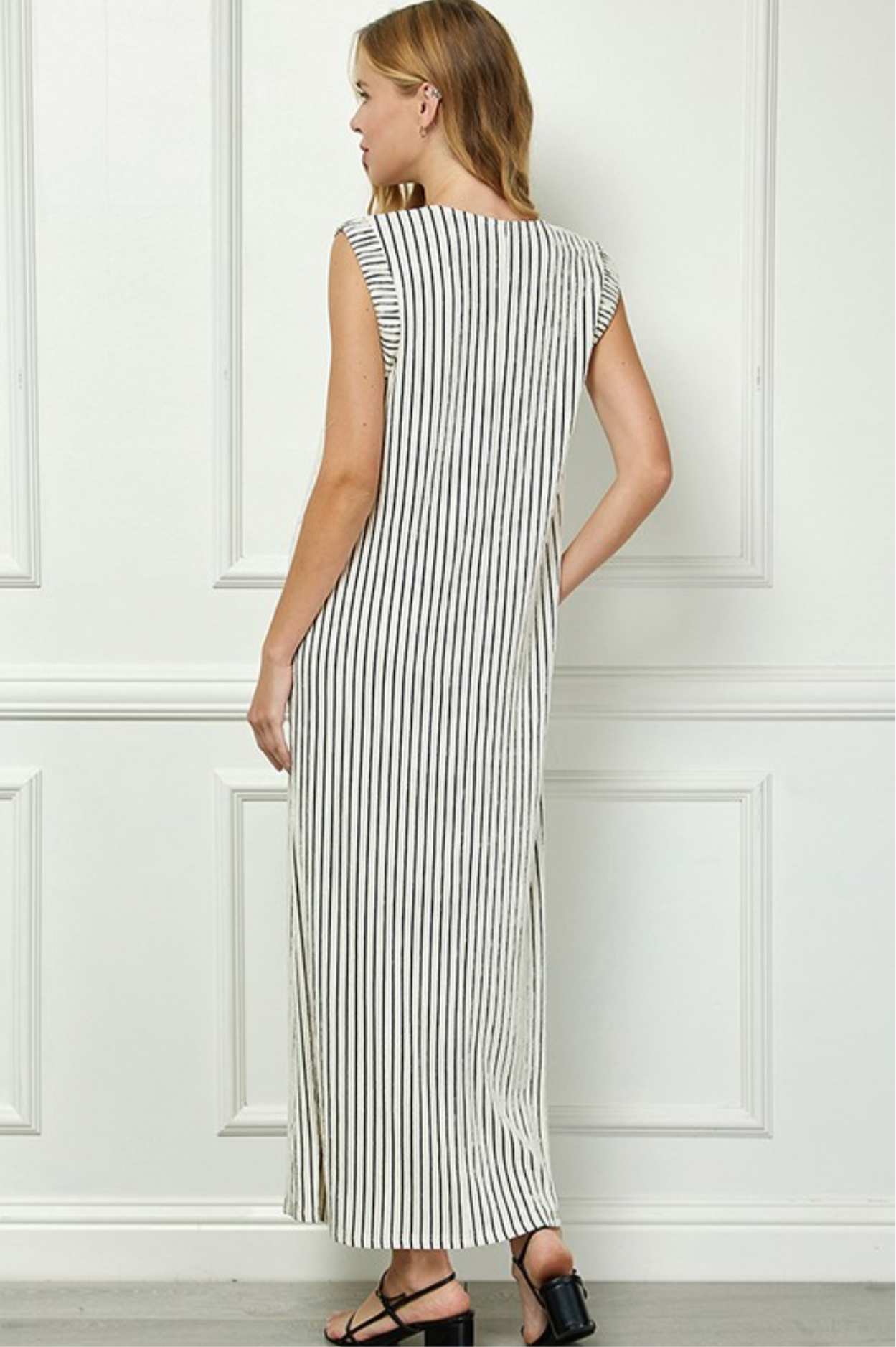 Sleeveless Stripe Maxi Dress