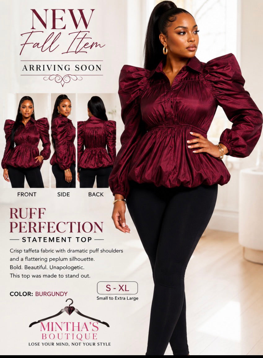 Mahogany Ruff Perfection Blouse
