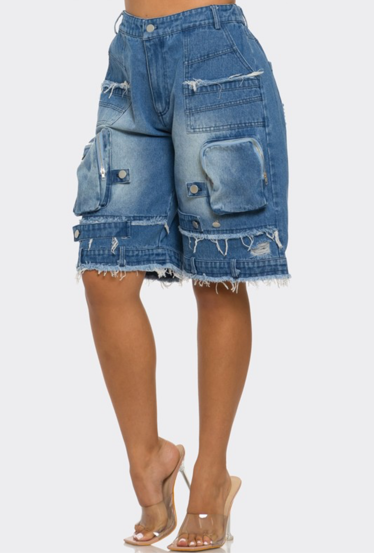 Girlfriend Utility-Chic  Cargo Shorts