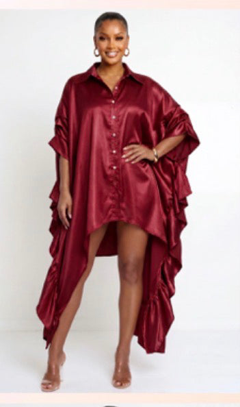 Sassy in Satin Dramatic Dress/Tunic Top