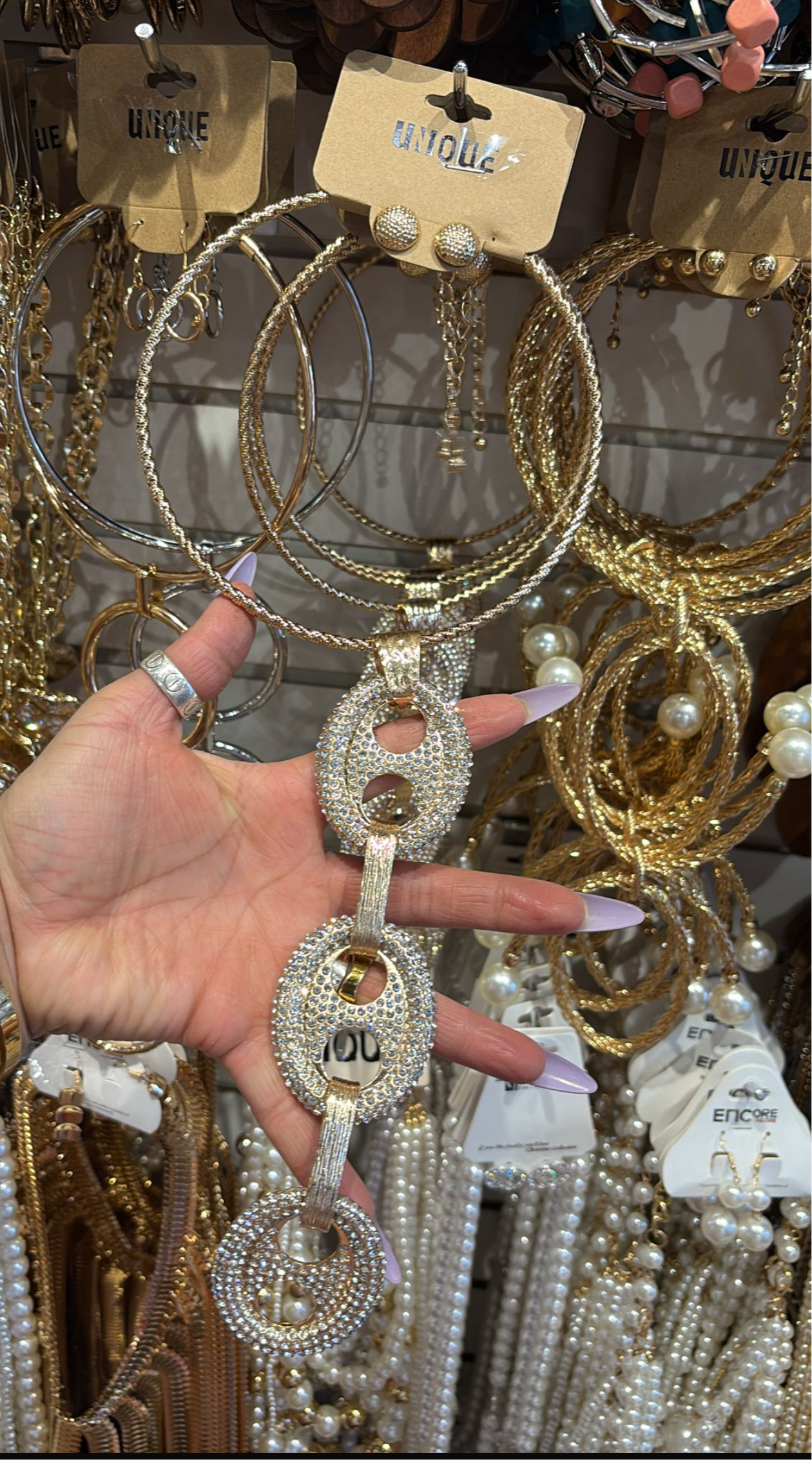 Gold Gucci Link Rhinestone Statement Necklace