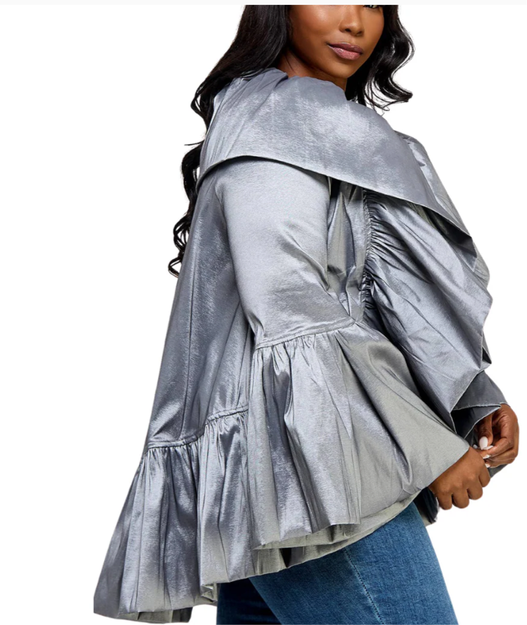Long Sleeve Ruffle Detail Jacket