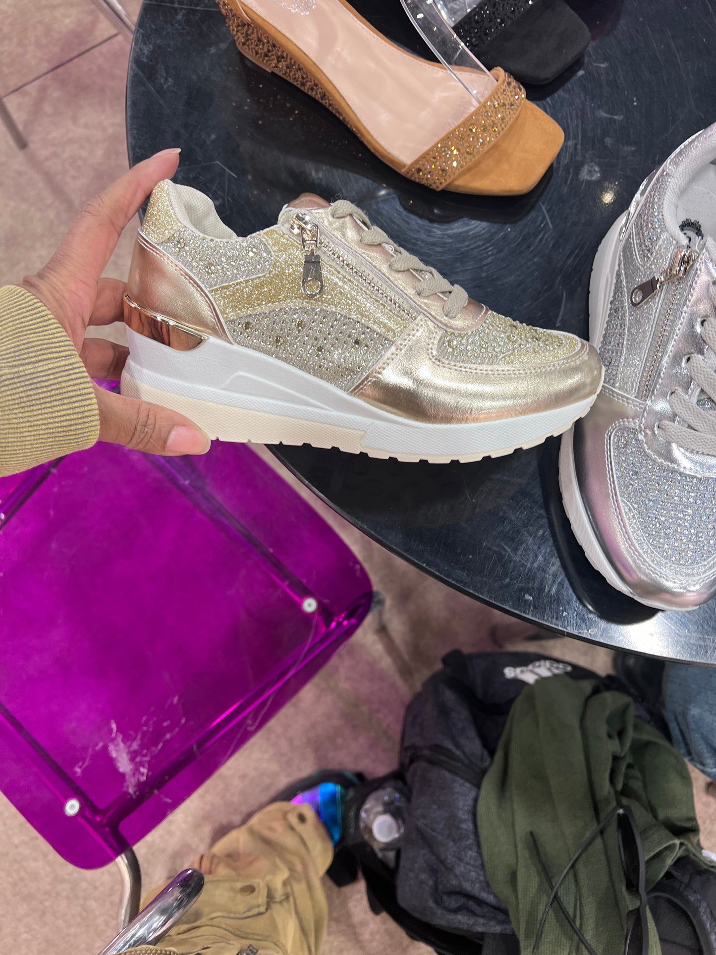 Maxima Metallic Sneaker_Gold or Silver