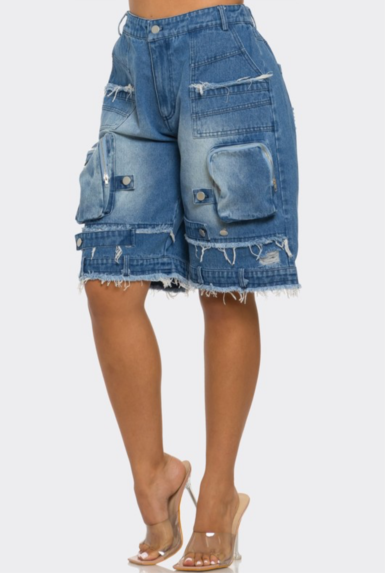 Girlfriend Utility-Chic  Cargo Shorts