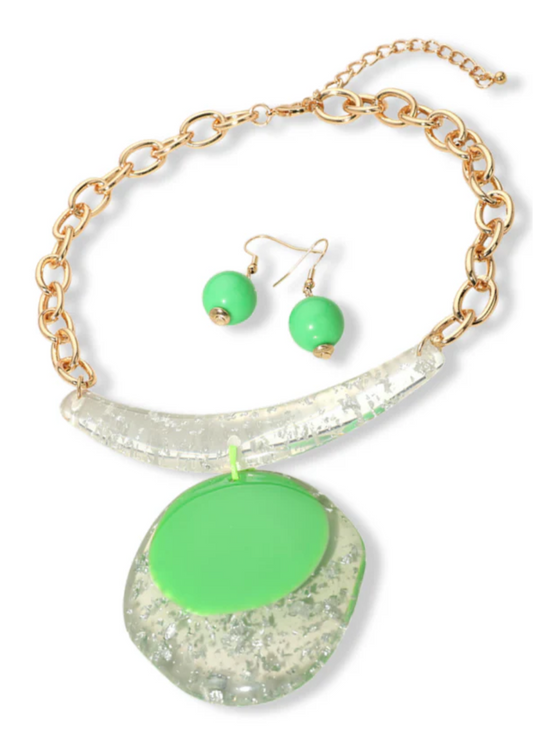 Clear w/ Color Statement Necklace