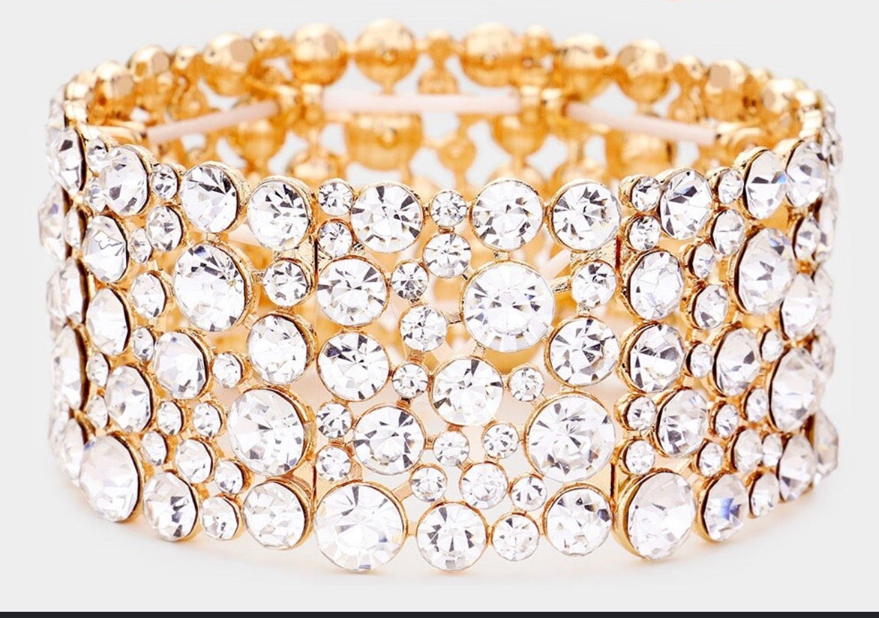 All Rhinestone Stretch Bracelet