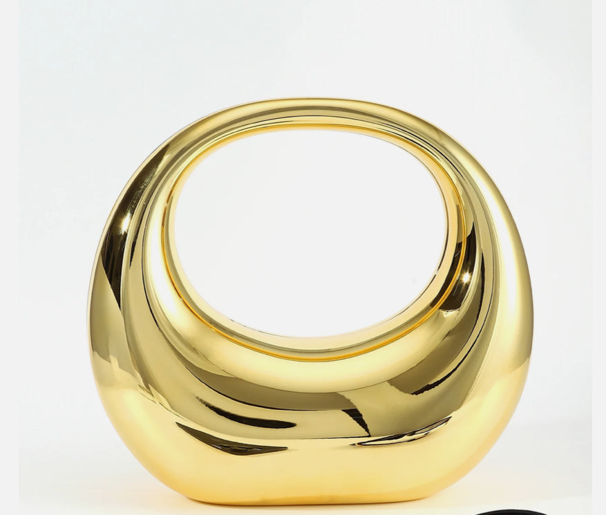 Moon Struck Shape Clutch Bag_Gold or Silver
