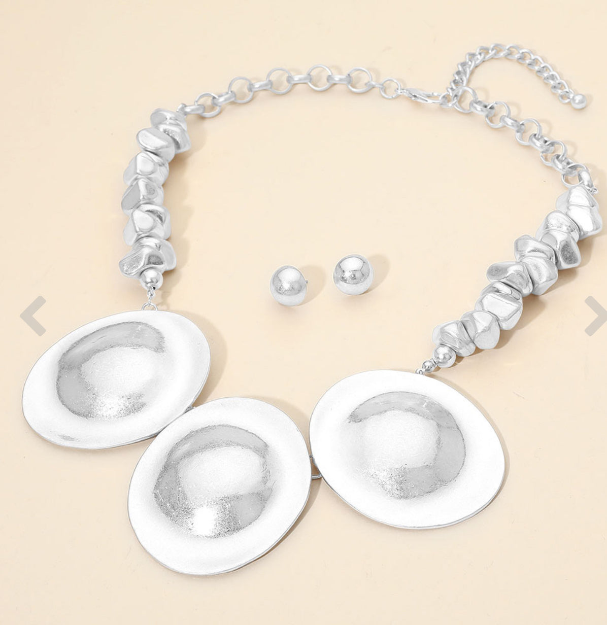 Bold Disc Link Statement Necklace