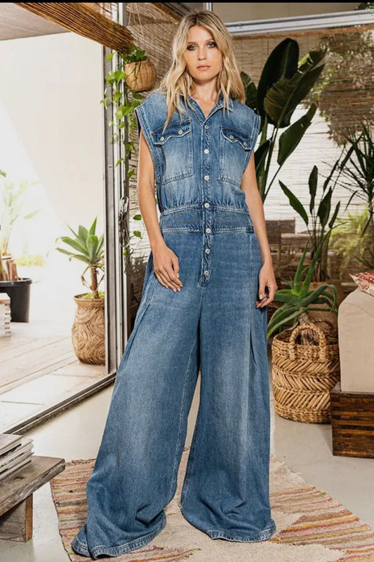 Make it Glam Wide Leg Denim Jumper_NO STRETCH