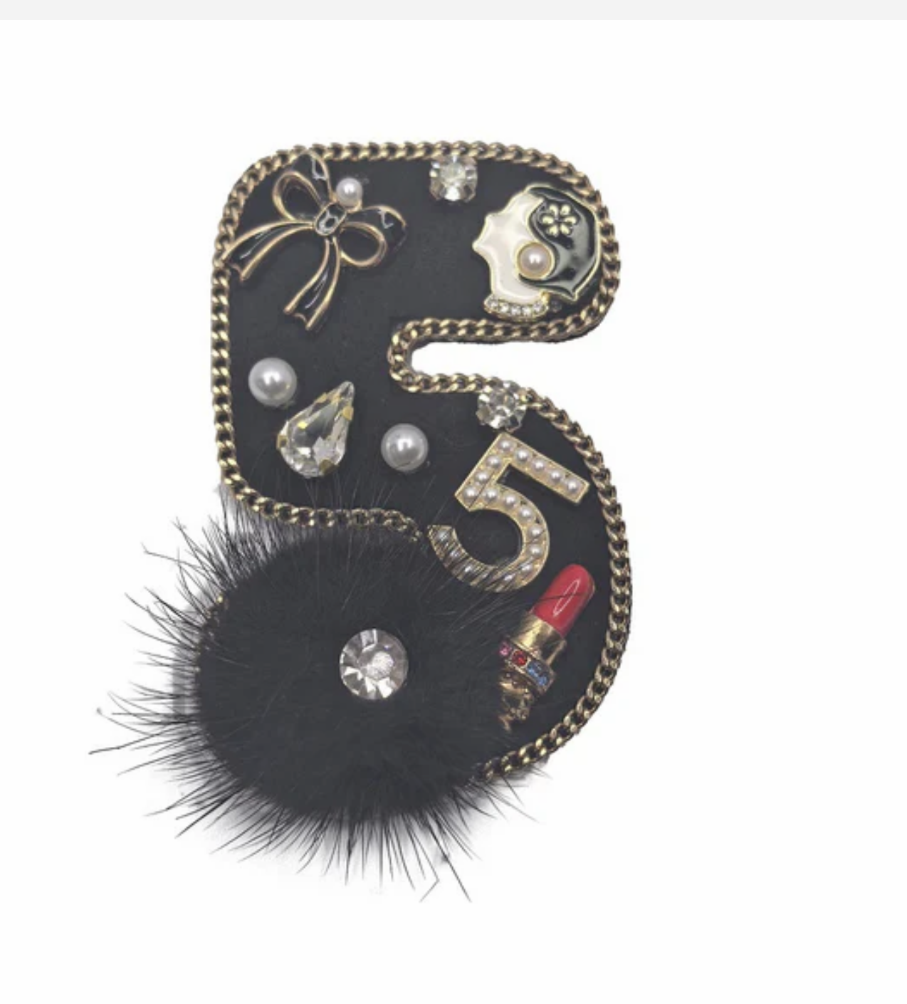 Large 5 Brooch