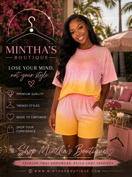 Offset Two-Piece Bling Short Set