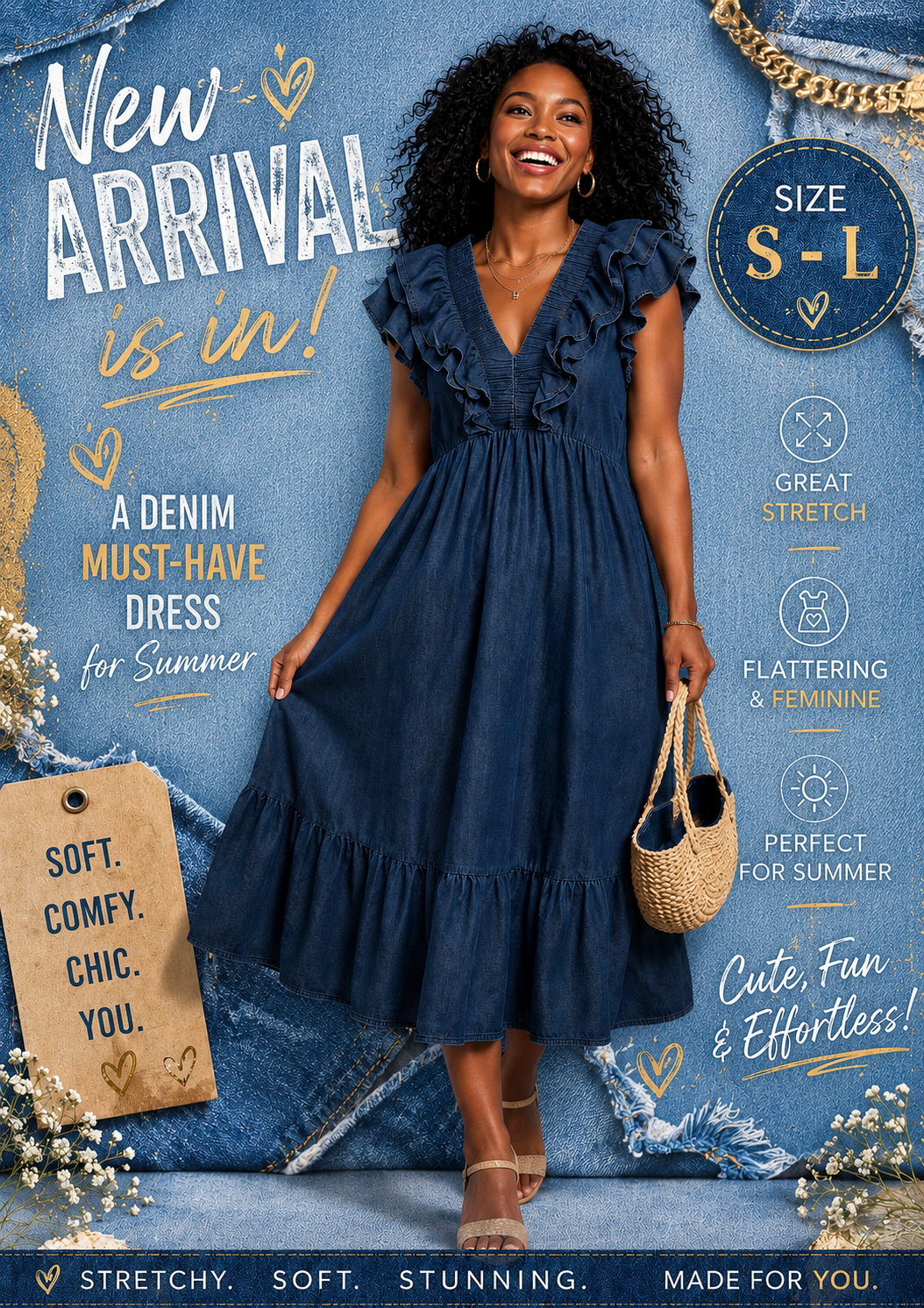 Skylar Denim Midi Dress