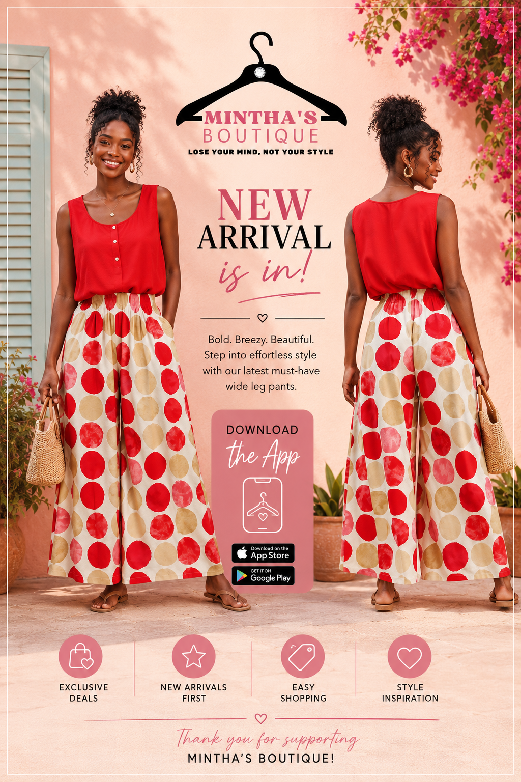 Sprinkle Me Dot Print Wide Leg