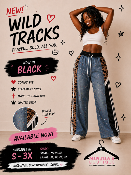 Black Wild Track Pants