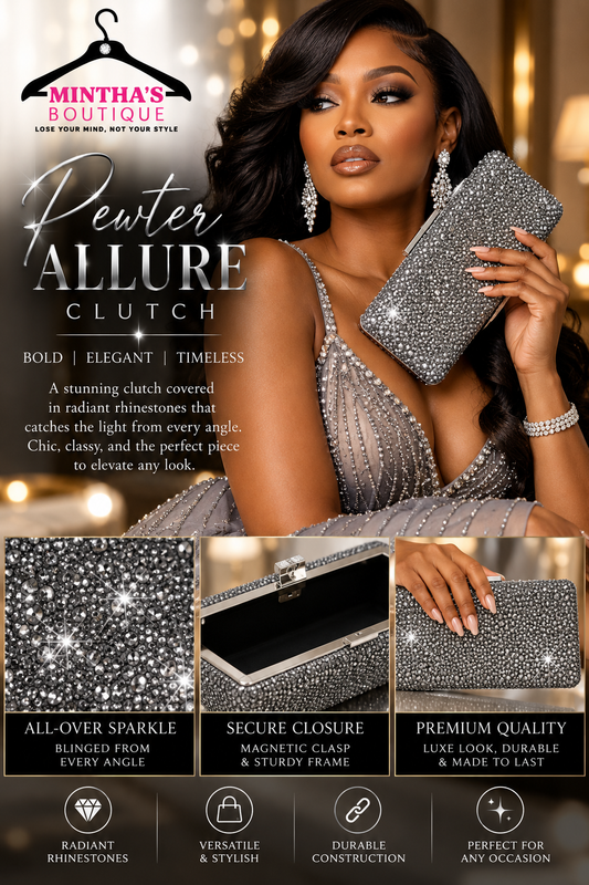 Pewter Allure Clutch