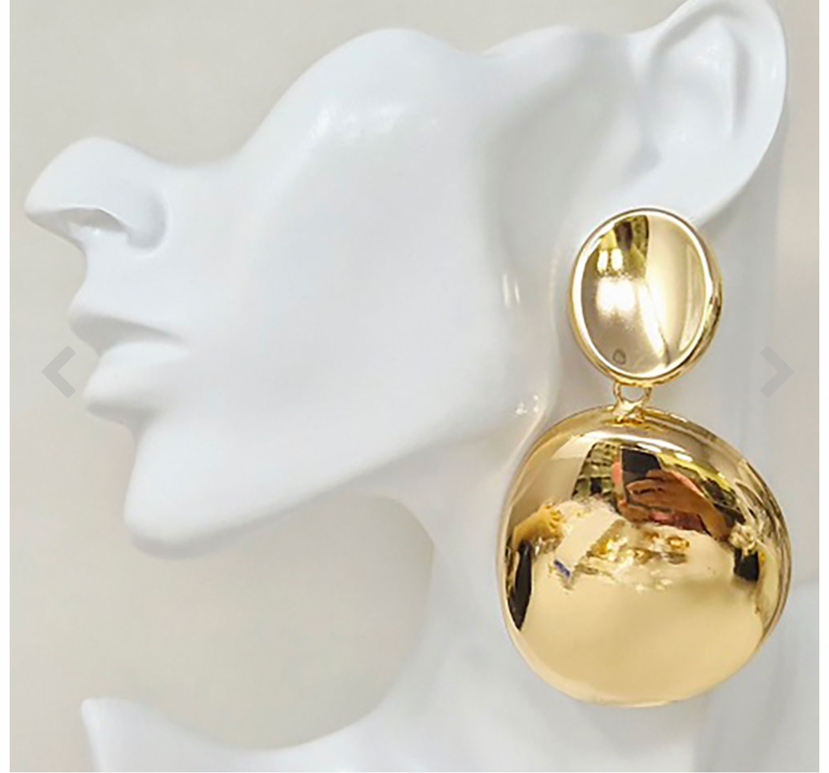 Oversized Shaped Metal Disc Drop Statement Earrings