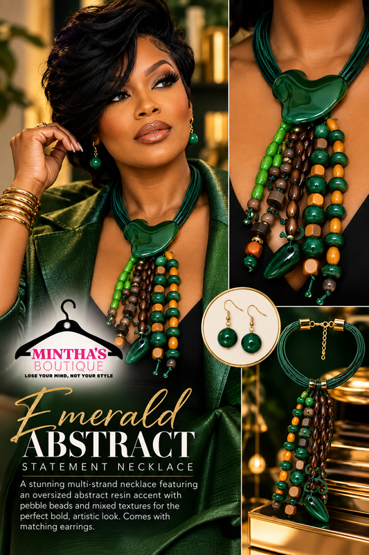Emerald Abstract Statement Necklace