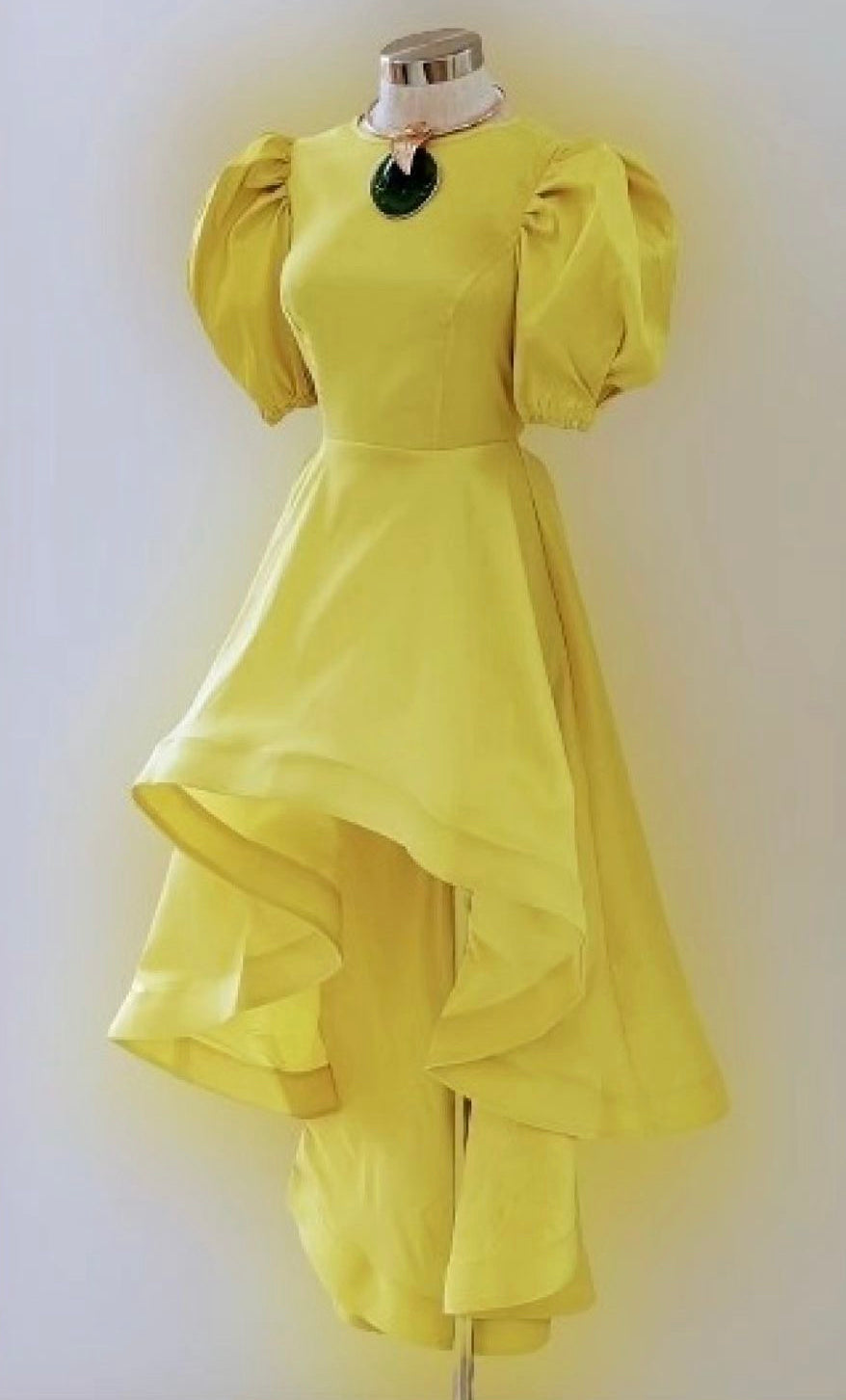 Puffer Sleeve High Low Dress