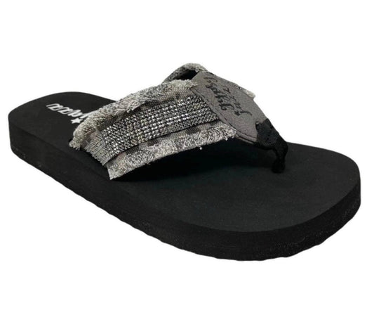 Grey Leopard GYPSY JAZZ CHA CHING SPARKLE FLIP FLOP