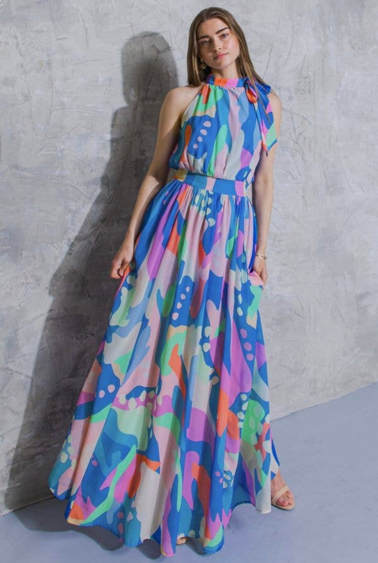 Gabriell Maxi Halter Dress