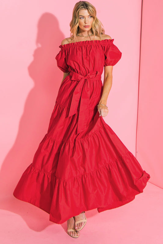 Red Diamond Maxi Dress