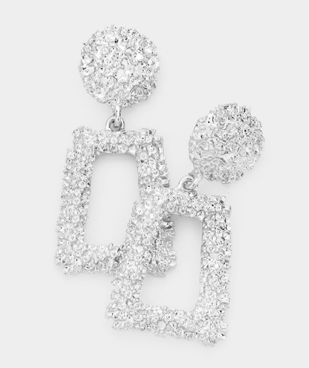 Silver Metal Knocker Earrings